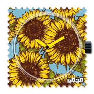 Uhrenmotiv STAMPS S.T.A.M.P.S. Sandomirs Zifferblatt Sunflower Sonnenblumen Blumen Frühlingskollektion Sommerkollektion